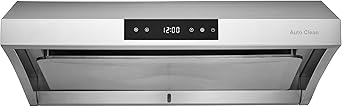 Hauslane | Chef Series Range Hood 30" PS38 PRO PERFORMANCE Stainless Steel Slim Under Cabinet Range Hood Design | Steam Auto Clean, Touch Panel | Superior Perimeter Aspiration Extraction