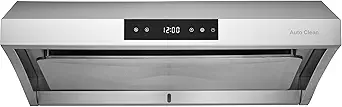 Hauslane | Chef Series Range Hood 30" PS38 PRO PERFORMANCE Stainless Steel Slim Under Cabinet Range Hood Design | Steam Auto Clean, Touch Panel | Superior Perimeter Aspiration Extraction
