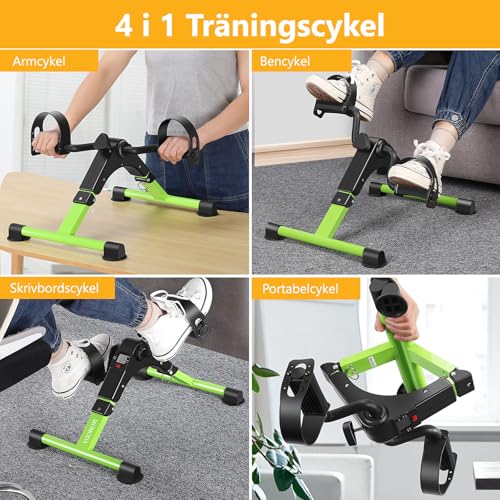 image for MOMODA Pedal Exerciser Desk Exercise Bike Leg and Arm Bike with LCD Mo