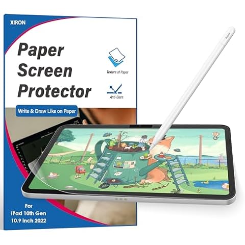 XIRON 2 PACK iPad 10th Generation Paper Screen Protector (10.9 Inch), Matte PET Film for iPad 10th generation(2022) 10.9-inch, Write and Draw Like on Paper, Anti-Glare Screen Protector Cover