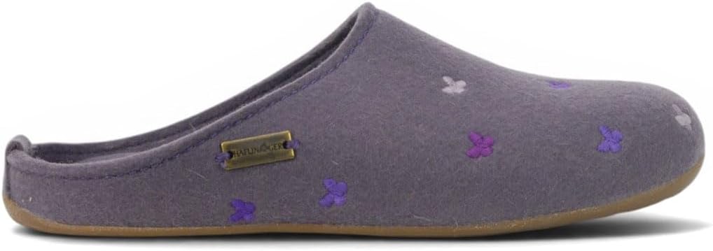HAFLINGER Fafalline Wool Felt Butterfly Motif Womens Slip On Mule Slippers Unisex