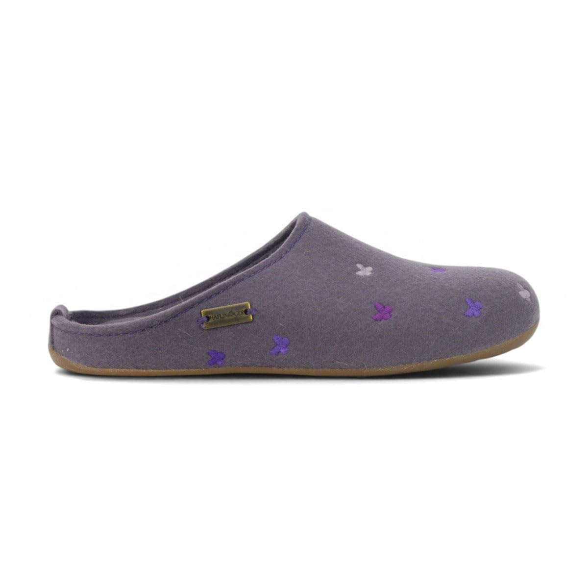 HAFLINGER Fafalline Wool Felt Butterfly Motif Womens Slip On Mule Slippers Unisex