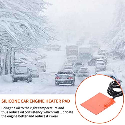 2-Pack Silicone Car Heater Pad Engine Oil Heater Pad - 4" X 5" Self-Adhesive Oil Pan Heater Pad Battery Heater Pad Engine Block Heater Pad With Thermal Protector 68" Long Power Cord 150W 120V #TOP3