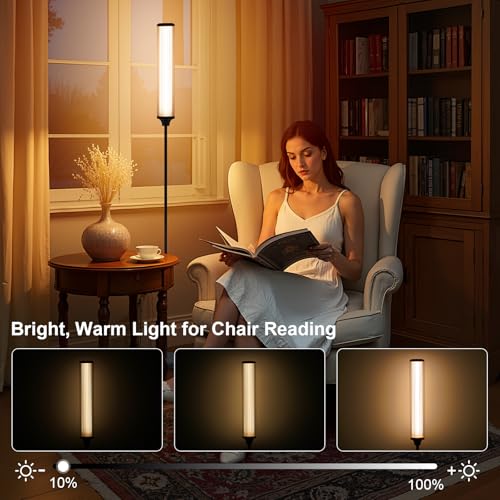 Image of FRIDEKO HOME Smart Corner LED Floor Lamps for Bedroom, Black 12W 1500LM | Color Changing Lamp with Music Sync, App & Remote Control, 16M Colors, 200+ Dynamic Scenes for Living Room Gaming Party Decor