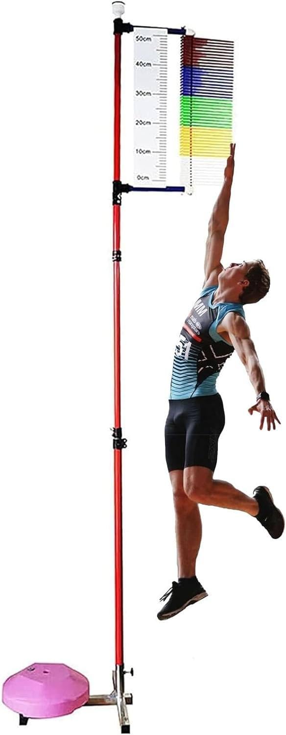 RENJJPBO Training Jump Power Meter Adjustable,4.3-11.8 Ft Vertical Jumping Trainer,Jump Training Equipment,Gym School Vertical Leap Measurer,for Basketball/Badminton