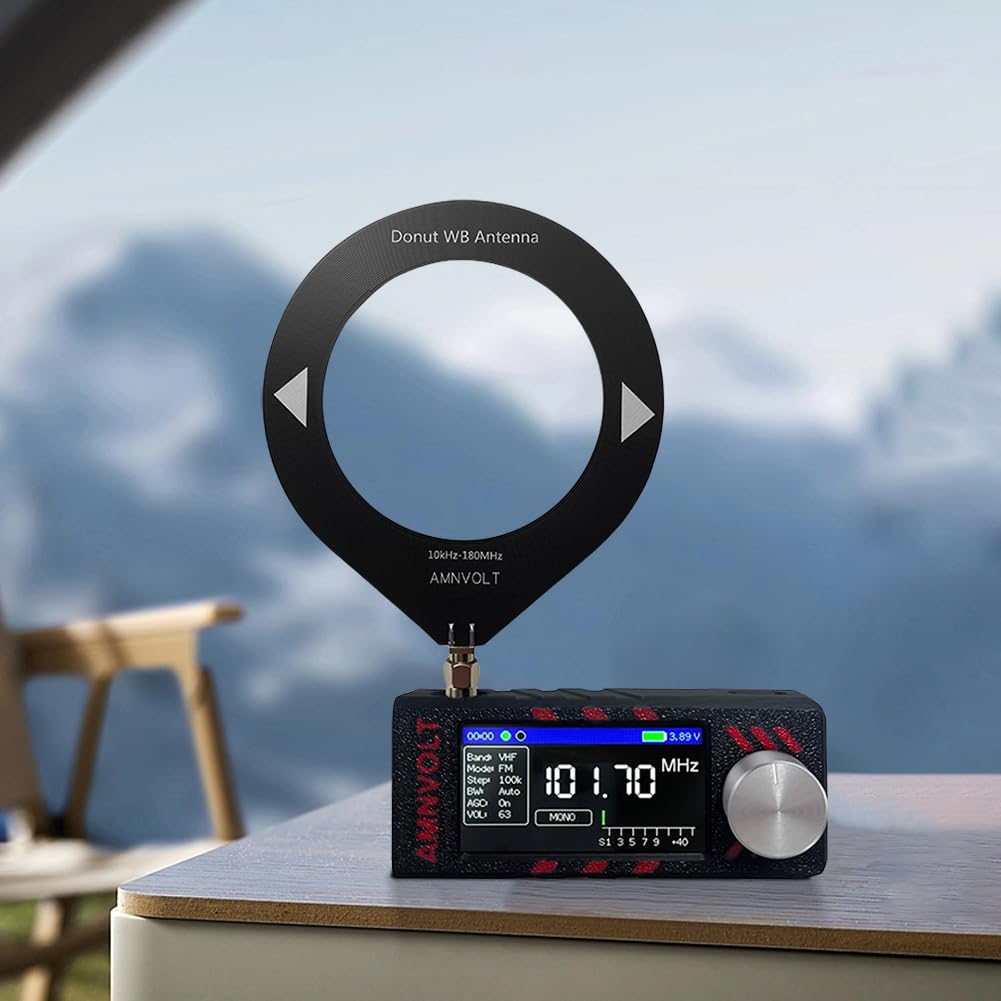 SI4732 LSB USB AM FM Radio; kompaktowe przenośne radio z ekranem IPS o przekątnej 1,9 cala z anteną; odbiór HF SW MW VHF