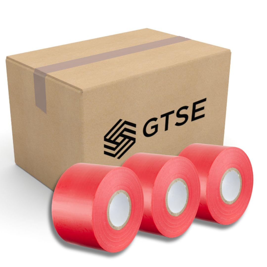 Gocableties Red Wide Electrical Tape, 50mm x 33m, 2" Strong Self-Adhesive PVC Insulation Tape for Insulating, Repairing and Protecting Electrical Wires, 75 Rolls