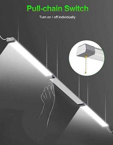 Miniatura 6 de Luz LED de 100 W para tienda, 13000 LM 5000 K, luces de taller superbrillantes con cable de enchufe estadounidense, cadena de tracción