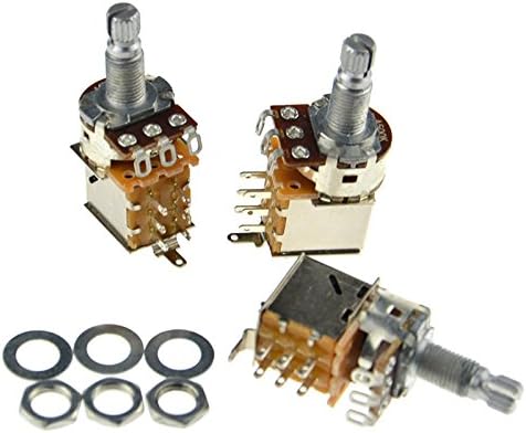 Guitar Bass Push Pull Pot A500K Push Pull Potentiometer Volume Tone Short Split Shaft Switch Pots Pack of 3