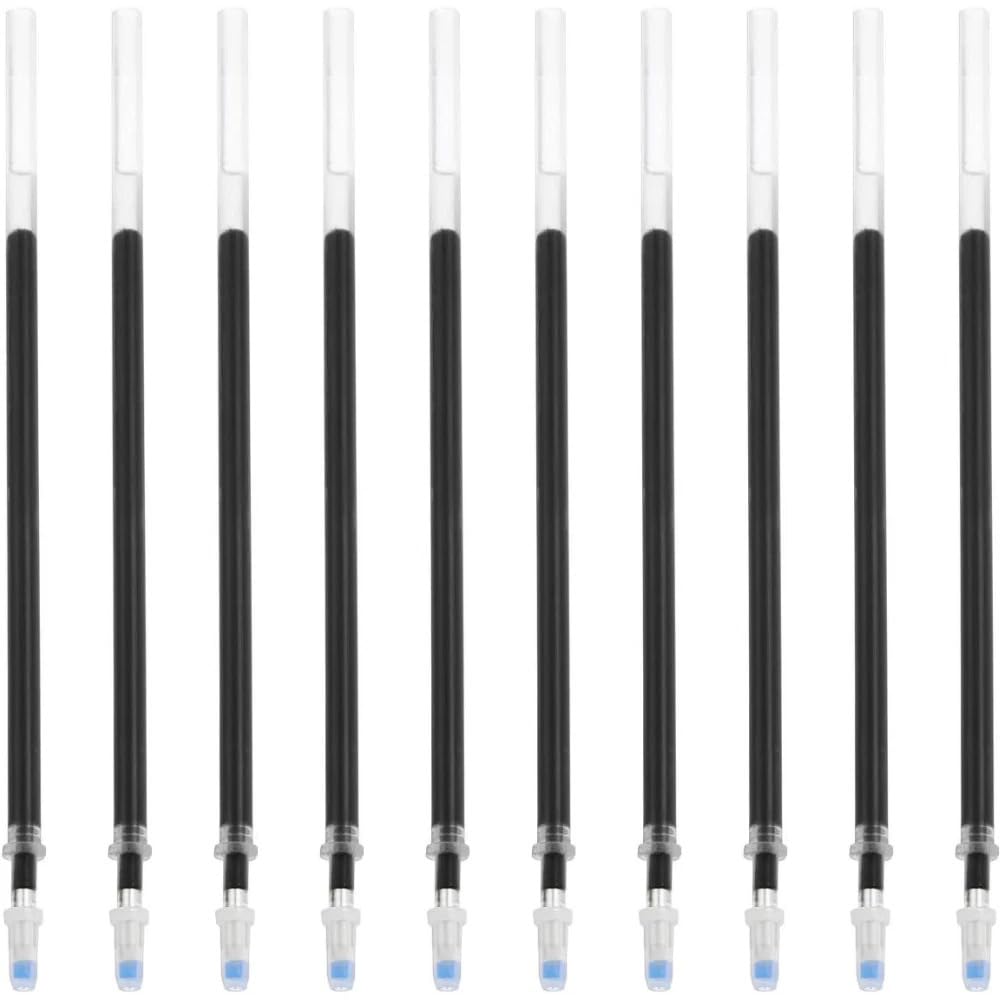 10 x Black 130mm Gel Ink Pen Refills | 0.5mm Needle Tip | Ballpoint Pens Refill
