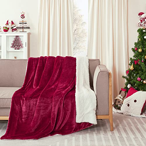 NICETOWN Sherpa Fleece Bed Winter Blanket Super Soft Lightweight Couch Throw Velvet Reversible Luxurious Blanket for Home, Couch, Sofa, Bed,60 inches