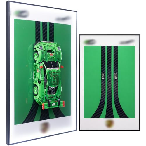 Image of Display Wallboard with Led for Lego Technic 42224 Porsche 911 GT3 R Rexy AO | Display Wall Mount with Led Lights, Home Decor Adult Collectibles Wall Mount, Gift for Car Model Collectors(No Car Included)