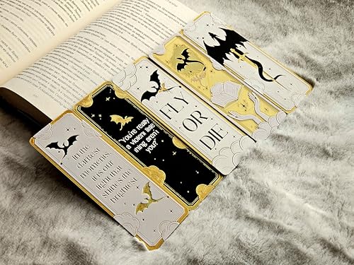Image of Set of 5 Fantasy Dragon Bookmarks - for Dragon Rider & Fantasy Romance Readers | Aesthetic Quote Bookmarks for Books, Journals & Gifts | Washable | Durable Bioplastic