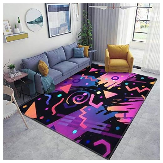 Retro Vintage 80s or 90s Fashion Style Abstract Seamless Pattern Area Rugs Floor Mat Non Slip Throw Rugs Soft Door Mat Nursery Carpet for Living Room Home Indoor Outdoor Runner Rugs Yoga Mat