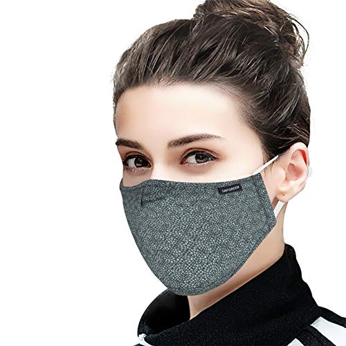 Cotton Face Mask with replaceable PM2.5 Activated Carbon Mask for Running, Traveling, Cycling