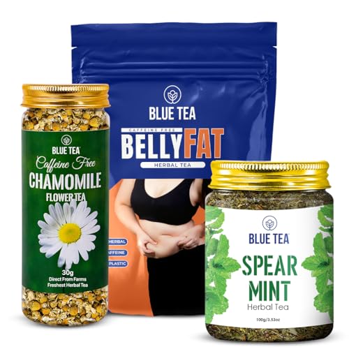 Image of BLUE TEA - Combo of Chamomile Tea (30g), Belly Tea (30 Teabags), Spearmint (100g)