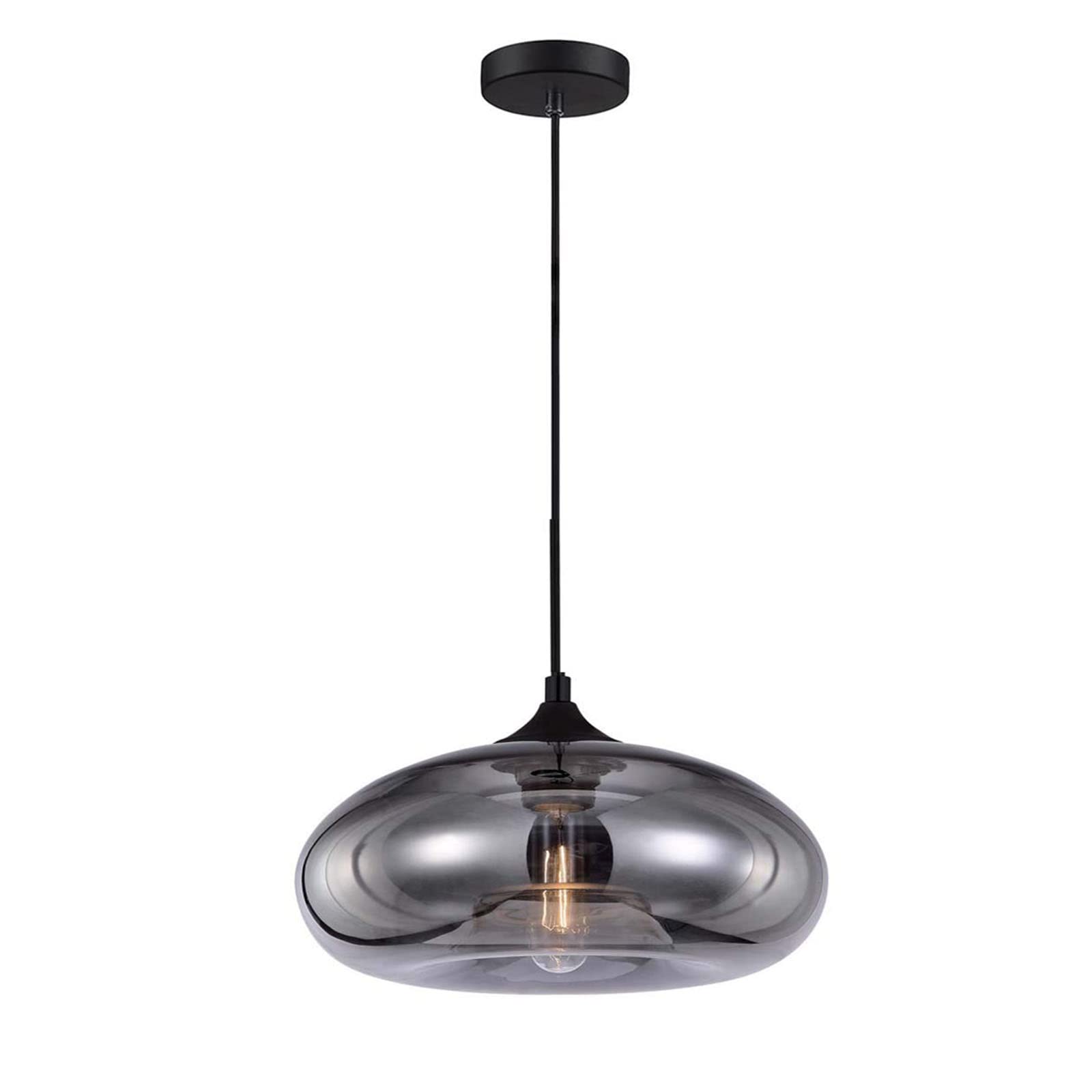 S-Cevada Silver Industrial Vintage Colorful Glass Pendant Light Retro Loft Bar E27 Ceiling Hanging Lamp Kitchen Dining Room Bedroom Chandelier 28Cm (Silver)