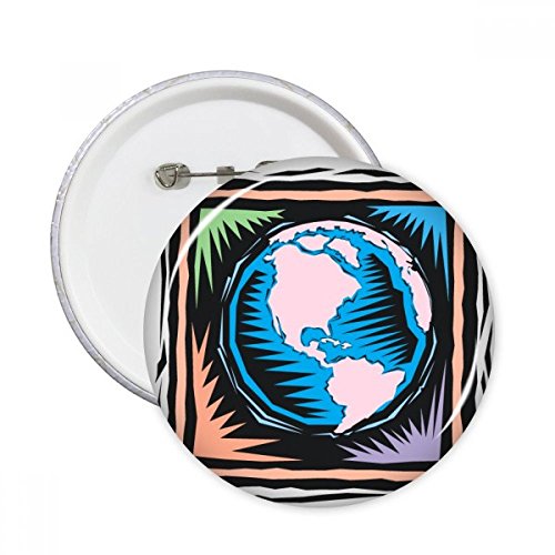 Element bleu earth pins badge rond mexicain multicolore pour décoration de vêtements originaux