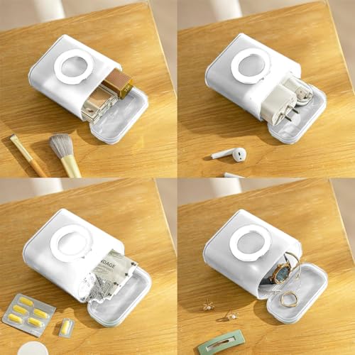 Image of Verilux Travel Cable Organizer Storage Box with Folding Phone Stand Multi Cable Storage Organizer for Charging, USB, Data Charger Adapter Earbuds