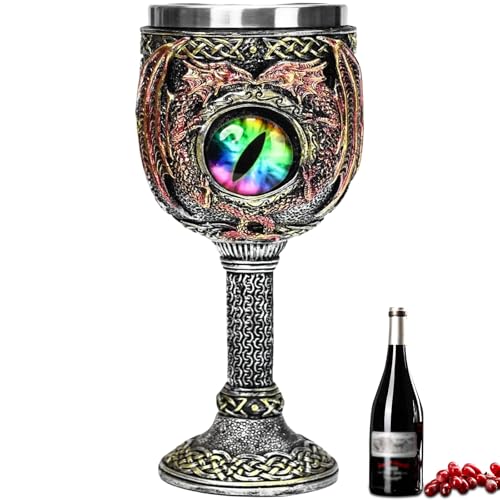 ZONSUSE Gobelet de Dragon, Calice Oeil de Dragon, Dragoneye Goblet,Gobelet Médiéval, Personnalisés Cadeaux pour Les Amateurs de Fantaisie, Décorations...
