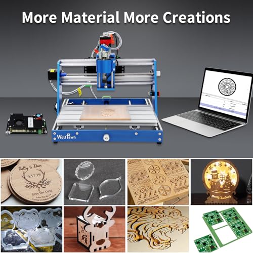 WolfPawn CNC Router Machine 3018 Blue All-Aluminum with Emergency-Stop 3 Axis Engraving Milling Machine Carving for Wood Acrylic PVC Plastic, Working Area (11.8X7.1X2.4in) (with Offline Controller) - Image 6