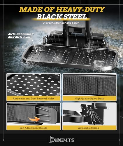 Universal Foldable Golf Cart Rear Seat Bag Holder, Upgraded Golf Cart Rear Seat Bag Rack for EZGO Club Car Yamaha, Fits Safety Grip Bar Maximum 8'' Wide, Preinstalled, Space-Saving, No-Drill