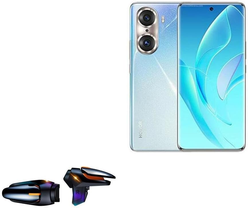 BoxWave Gaming Gear Compatible with Honor 60 SE - Touchscreen QuickTrigger Auto, Trigger Buttons Autofire Gaming Mobile FPS - Jet Black