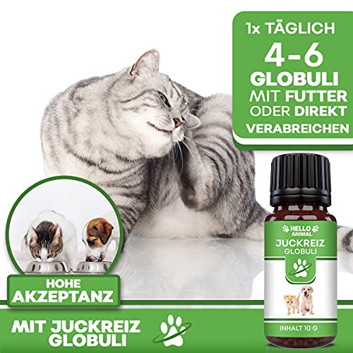 NEU: HelloAnimal® JUCKREIZ Kügelchen für Hunde & Katzen bei Hautreizungen, pflegt Haut und Fell bei Läuse, Flöhe und Milben – mit Bachblüten informiert