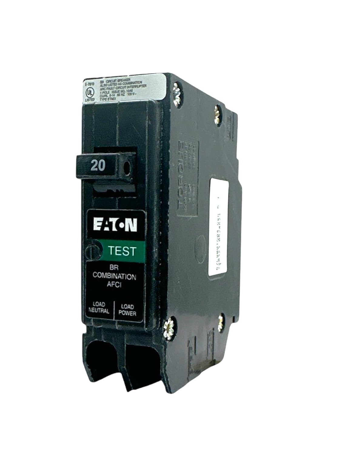 Eaton BRP120AF 20 amps Combination AFCI Single Pole Circuit Breaker, Black