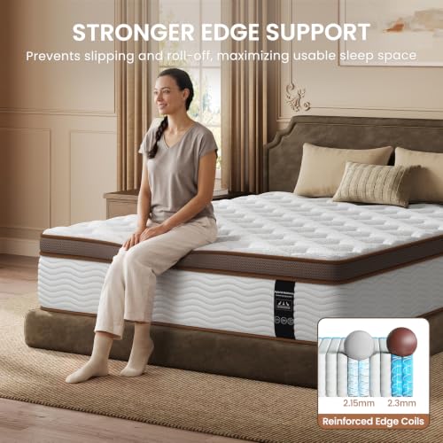 Image of BedStory Full Mattress Extra Firm - 13 Inch Hybrid Mattresses with Individually Pocketed Springs