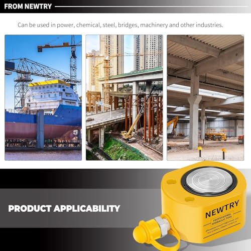 Image of NEWTRY 150 Ton Stoke 21mm(0.83 inch) Mini Low Profile Hydraulic Cylinder Portable Industrial Super Thin Lifting Jack Ram Plunger, not for Car (150T,21mm)