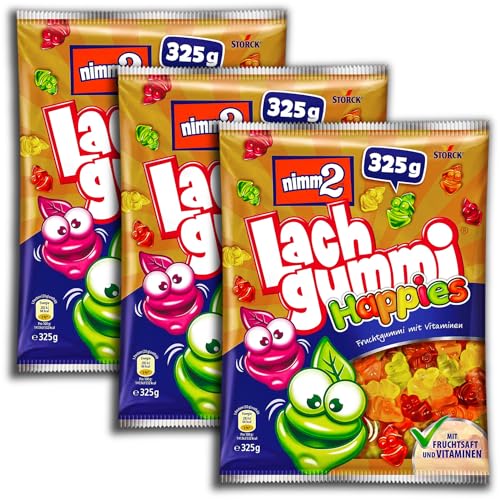 3 er Pack nimm2 Lachgummi Happies 3 x 325g Fruchtgummi