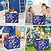 XHWZOF Astronaut Rockets Nursery Basket Laundry Hamper,Space Storage Basket with Inspirational Quotes, Planets Boy Room Decor Toy Box, Rectangular Clothes Book Toy Storage Bin (Blue)