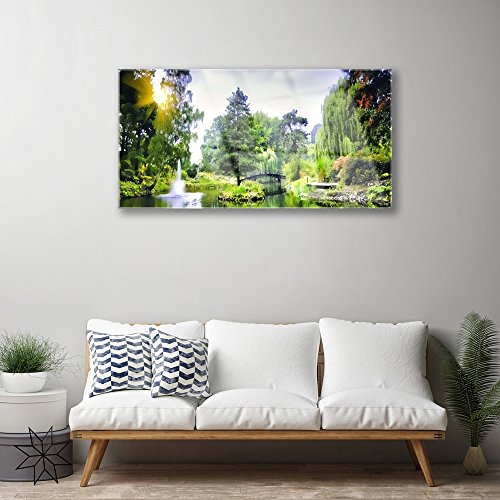 Tableau mural moderne cascade forêt soleil - Déco plastique imprimé - 4
