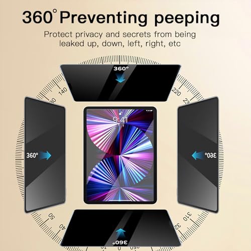 Image of 360 Privacy Screen Protector for iPad Pro 13 inch M4 7th Generation, iPad Pro 13 Inch 2024 Privacy Filter Screen Protector Anti Blue Light Anti-Spy