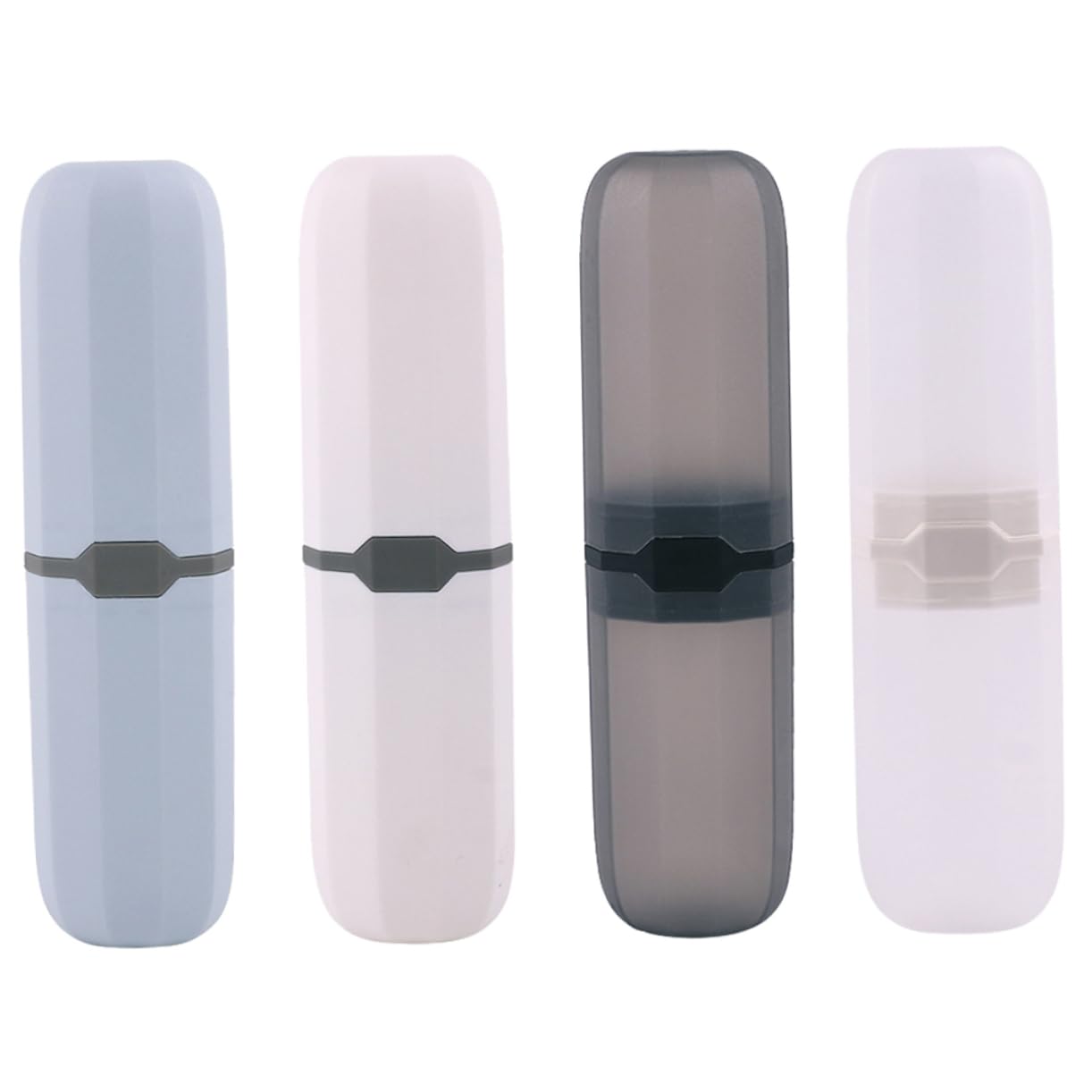 KOMBIUDA 4Pcs Portable Travel Toothbrush and Toothpaste Holder for Lightweight Durable Organizer for Camping Business Trips and Everyday Use