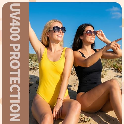 Image of DragonflyDreams Women Large Sunglasses, UV 400 Glasses | Oversized Classic Trend Ladies Sunglasses Sparkling Large Frame