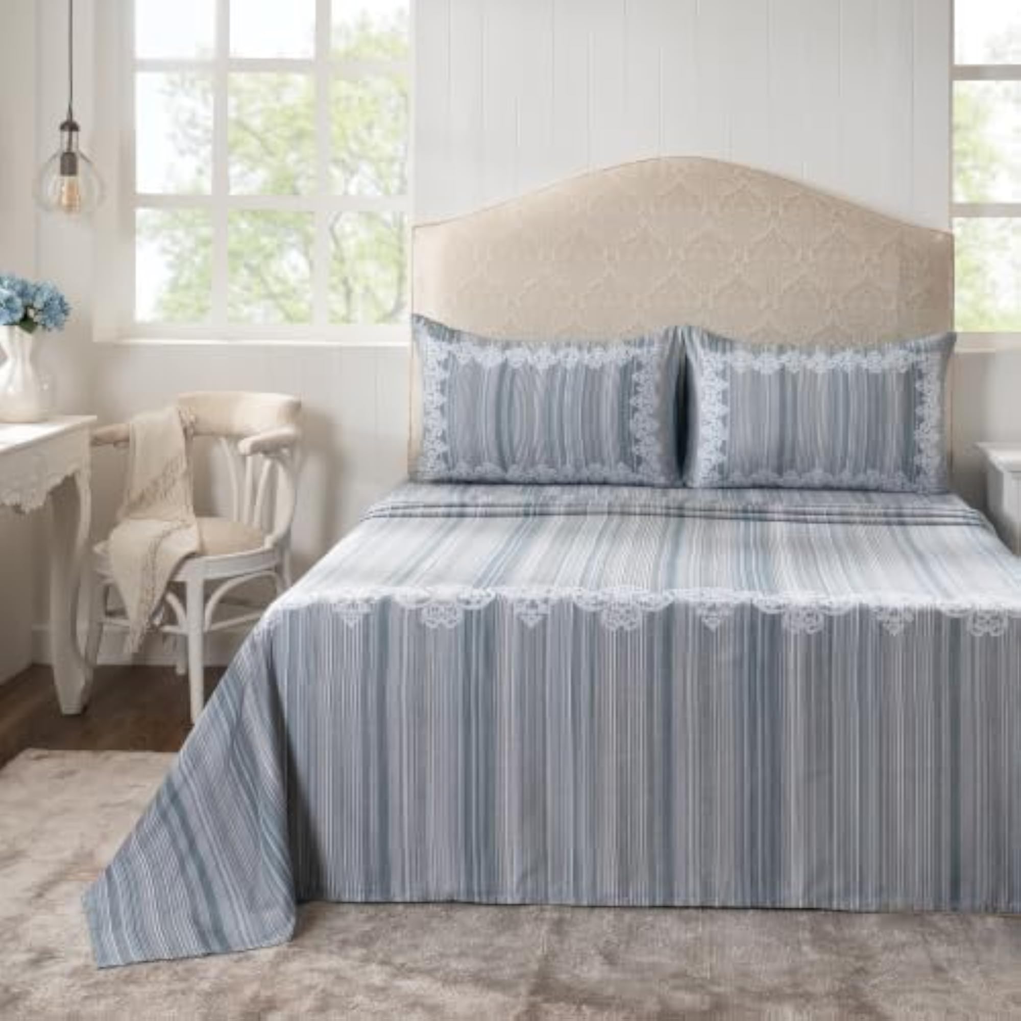 100% Cotton King Size Bedsheet with 2 Pillow Covers