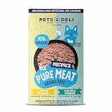 Pets Deli Pure Meat Katzen Nassfutter Multipack Huhn & Ente, ideal für wählerische Katzen, feine Pastete mit hohem Fleischanteil, getreidefrei, ohne Zucker, 6x85g, Premium Qualität