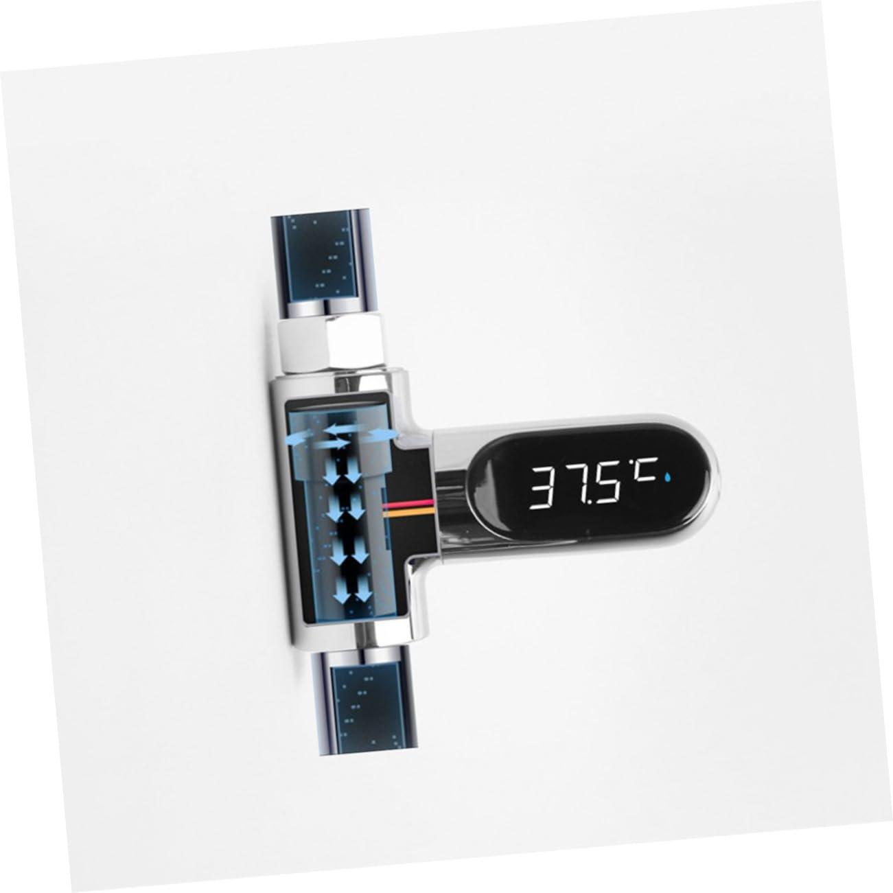 Termómetro Digital de Ducha para Ñiño Pantalla LED Plateado, Medición Precisa 5℃-85℃, Sensor, sin Baterías, Adecuado para Baño Seguro y Cuidado Infantil