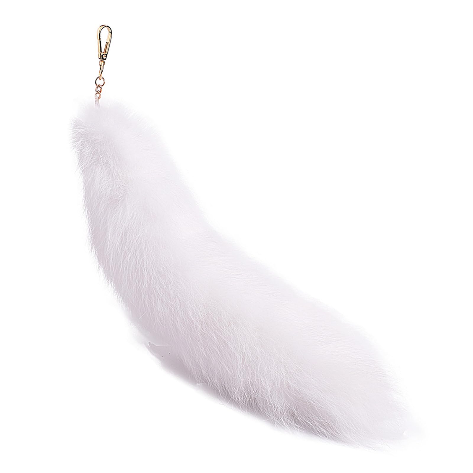 BonltingHuge and Fluffy Real Fox Fur Faux Tail Keychain Cosplay Toy Handbag Accessories Key Chain Ring Hook Tassels