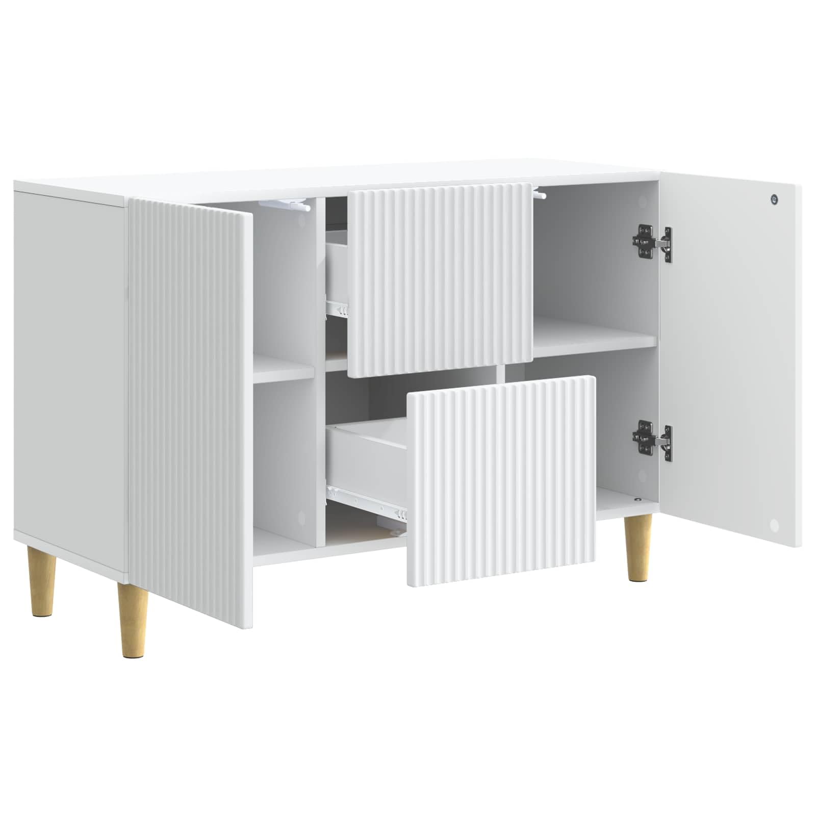 Credenza bianca 89 x 34,5 x 60 cm, comò con 2 cassetti