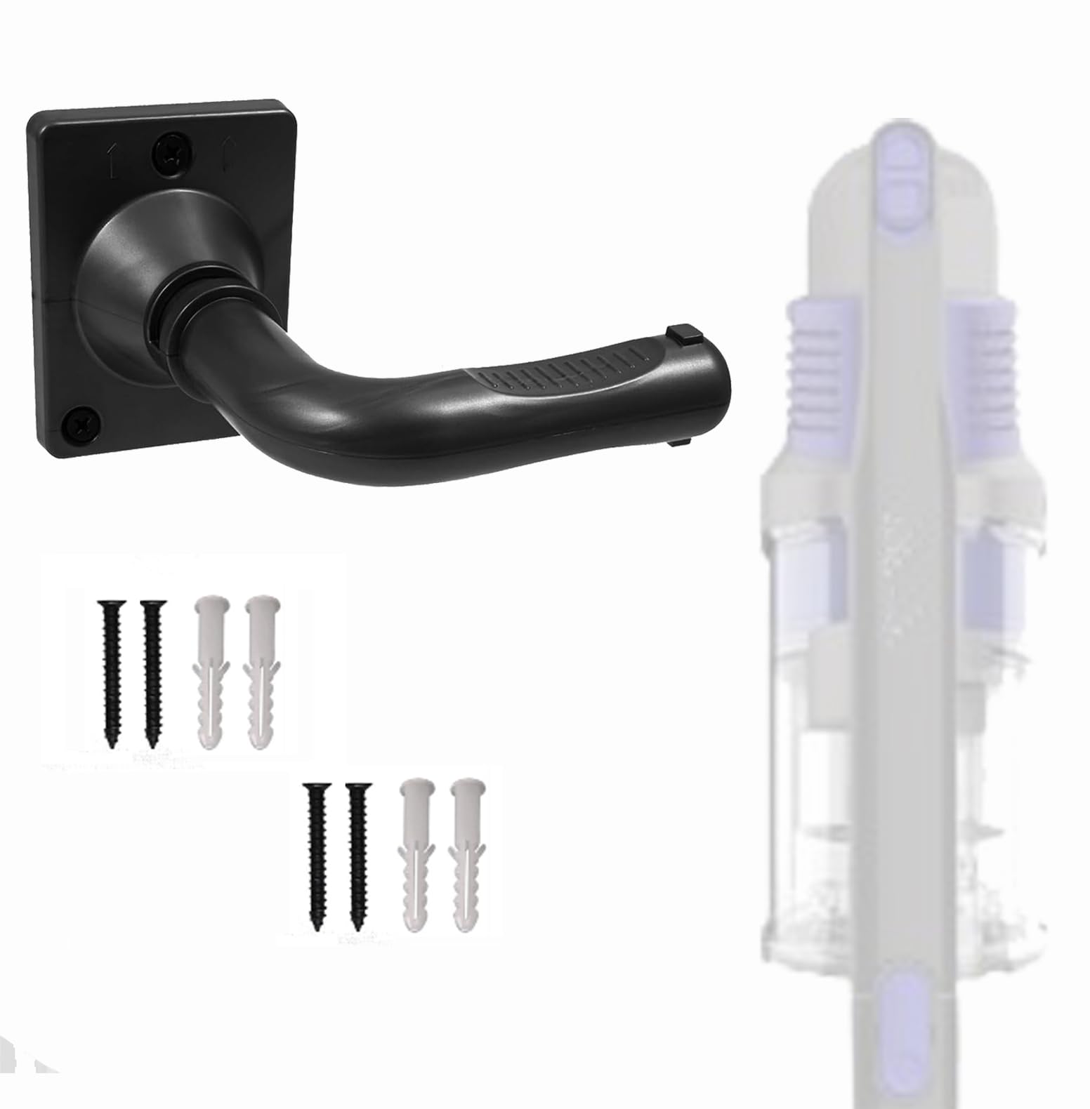 Wall Mount Hanger Hook for Shark IX141 IZ562H IZ682H IZ361H IZ462H IZ163H IZ363HT IZ483H Pet Cordless Stick Vacuum , Ultracyclone CH951 CH901 and Dyson V10 V11 V12 V15 Outsize Vacuum Wall Mount Holder