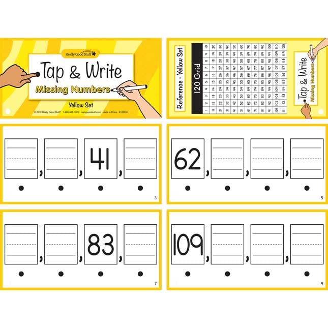 Image of Really Good Stuff Tap and Write Missing Numbers - 123 Cards