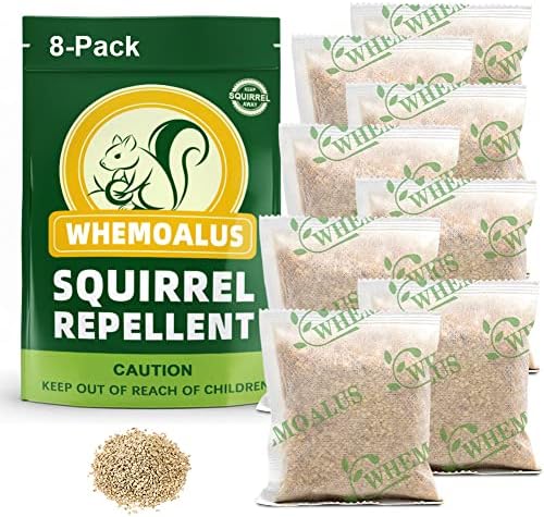 DALIYREPAL Squirrel Repellent Outdoor,Chipmunk Repellent Outdoor,Mint Squirrel Deterrent for Attic,Squirrels Repellent for Garden,Keep Squirrel Away for Plants,Safe Around Kid & Pets 8 Pouches/Bag