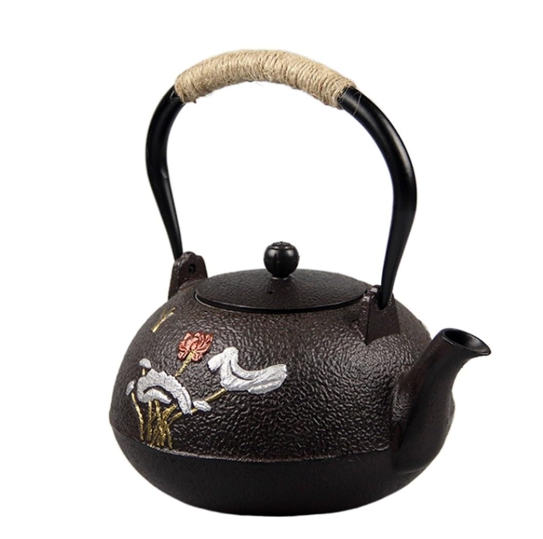 Tetera Teapot Tetera De Hierro Fundido Hecha A Mano De 1200ML como Decoración del Hogar O La Cocina Tetera Infusiones