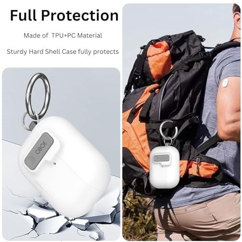 Image of Oboe Aegis Case 'Compatible with' Apple Airpods Pro 3 Case Full Protection Cover with Phone Stand, Magnetic Lock & Keyring (White) [AIRPODS & Charging CASE NOT Included]