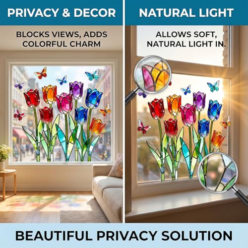 Vinilo decorativo para ventana tulipán miniatura 2