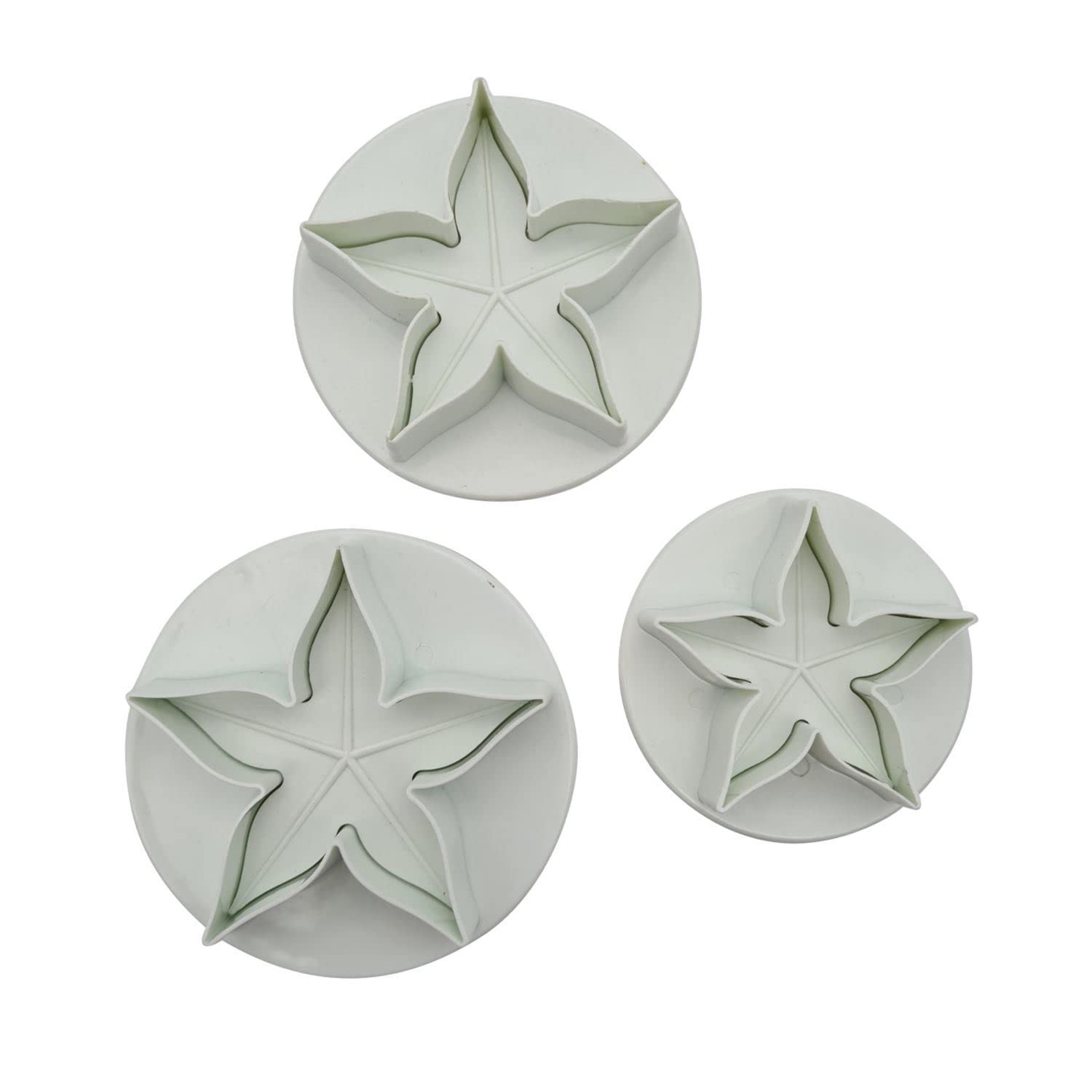 Yolli White Veined Calyx Fondant Plunger Cutter Set - 3 Sizes - (1 Pk)