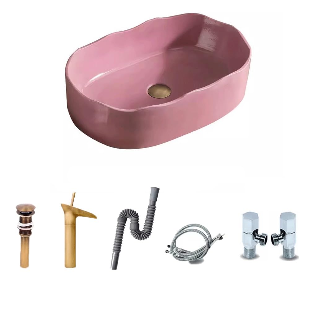 HPTHLY Bathroom Sink Household Washbasin Bathroom Above Counter Basin Wash Basin Single Basin Courtyard Pool Table Basin Simple Balcony Basin Basin Vessel Sinks (B)